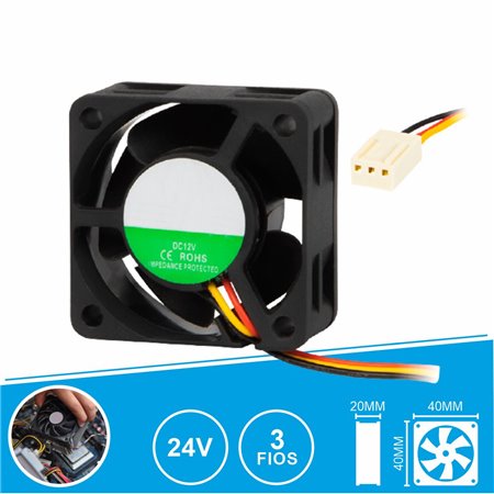Ventoinha 24V 40X40X20Mm 3 Fios