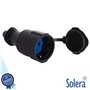Ficha Schuko Fêmea 16A/250V Preta C/ Tampa Ip44 Solera