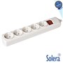 Tomada Elétrica C/ 5 Saídas Schuko Interruptor Solera