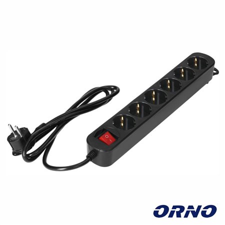 Extensão Elétrica 6X Schuko C/ Interruptor 3M Orno