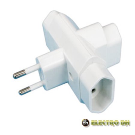 Ficha Elétrica Tripla 3 Saídas Euro