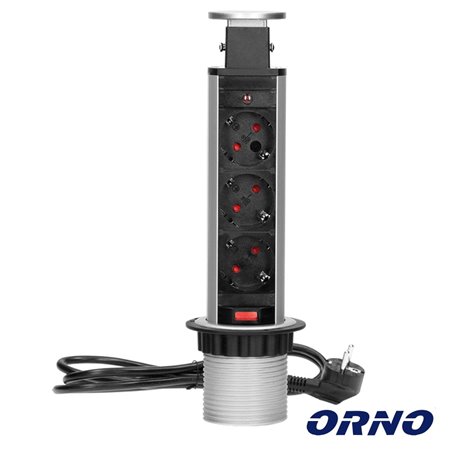 Tomada Elétrica C/ 3 Saídas P/ Secretária Orno