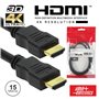 Cabo Hdmi Dourado Macho / Macho 1.4 Preto 15M