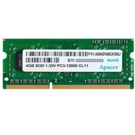 Memória RAM Apacer 4 GB/ DDR3/ 1600 MHz/ 1,35 V/ SODIMM