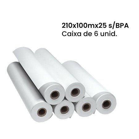 Rolo TeleFax 210x100mx25 s/BPA - Caixa de 6 unidades
