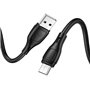 Cabo de Dados e Carregamento em Silicone USB-A / Micro USB, Hoco X61 - Preto