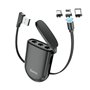 Estojo com Cabo de Carregamento USB, com Ponta Magnética Tipo-C, Micro USB e Lightning, Hoco S50 3-in-1 - Preto