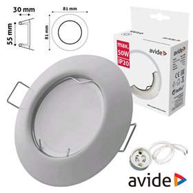 Aro Redondo Fixo Cónico Branco P/ Mr16-Gu10 Avide