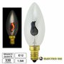 Lâmpada E12 1.5W 230V Efeito Chama 330Lm
