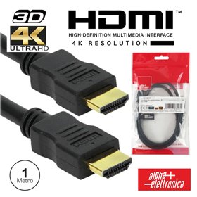 Cabo Hdmi Dourado Macho / Macho 2.0 4K Preto 1M