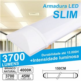 Armadura Led Batten Slim 45W 1.5M Ip20 4000K 3700Lm