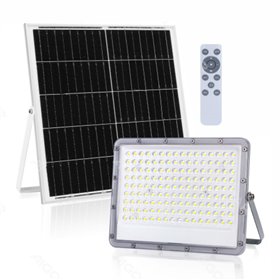 Foco Led C/ Painel Solar 200W 6500K 2000Lm Cinzento