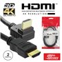 Cabo Hdmi Dourado Macho / Macho 2.0 4K Preto 2M 90º