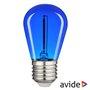 Lâmpada E27 1W 230V Led Filamento Azul 50Lm Avide