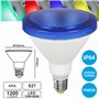 Lâmpada E27 15W80W 230V Led Par38 Azul Ip64 1200Lm