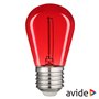 Lâmpada E27 1W 230V Led Filamento Vermelho 50Lm Avide