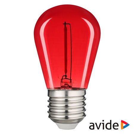 Lâmpada E27 1W 230V Led Filamento Vermelho 50Lm Avide