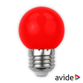 Lâmpada E27 1W Led Globo G45 Vermelho 30Lm Avide