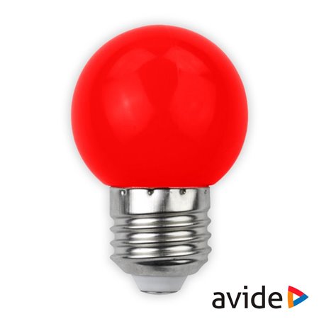 Lâmpada E27 1W Led Globo G45 Vermelho 30Lm Avide