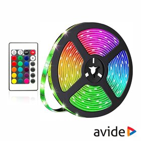 Fita 150 Leds 5050 4000K 12V C/ Comando 5M Ip65 Avide