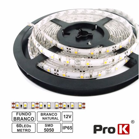 Fita 300 Leds 5050 Impermeável 4000K 12V 5M Prok