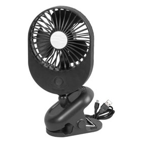 Ventoinha De Secretária Usb 5V C/ Mola Preto