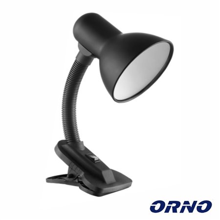 Candeeiro Secretária 1Xe27 40W C/ Mola Preto Orno