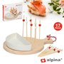 Tábua C/ Palitos Madeira P/ Sushi/Canapés 17 Peças Alpina