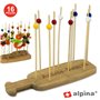 Tábua C/ Palitos Bambu P/ Espetos De Festa 16 Peças Alpina