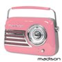 Rádio Fm/Aux/Bt/Usb Extra Bass Vintage 30W Rosa Madison
