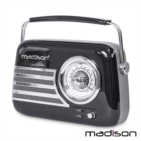 Rádio Fm/Aux/Bt/Usb Extra Bass Vintage 30W Preto Madison