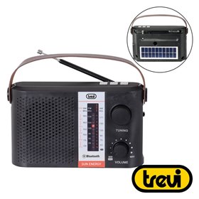 Rádio Portátil Am/Fm/Bt Clássico Preto C/ Painel Solar Trevi
