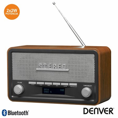 Rádio Am/Fm/Bluetooth/ Mp3/Aux Vintage Denver