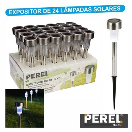 Expositor 24 Candeeiros Exterior Solar 1 Led Jardim
