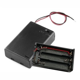Suporte P/ 3 Pilhas Aaa C/ Tampa E Interruptor