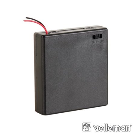 Suporte P/ 4 Pilhas Aa C/ Fios E Interruptor