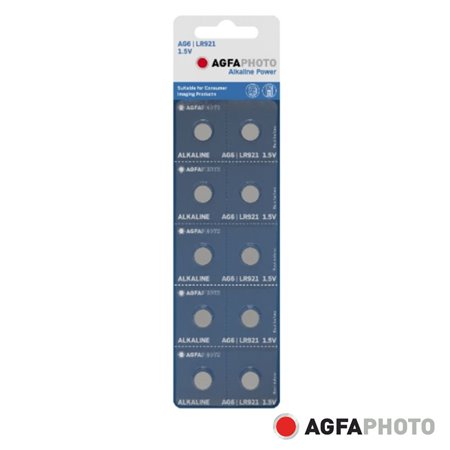 Pilha Botão Alcalina Ag6 1.5V 10X Blister Agfaphoto