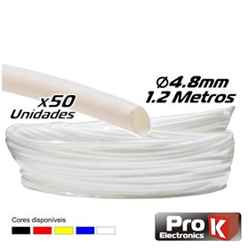 Tubo Manga Termoretráctil 4.8Mm 1.2M 50X Branco Prok