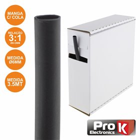Tubo Manga Termoretráctil C/ Cola 6.0Mm 3.5M Preto Prok