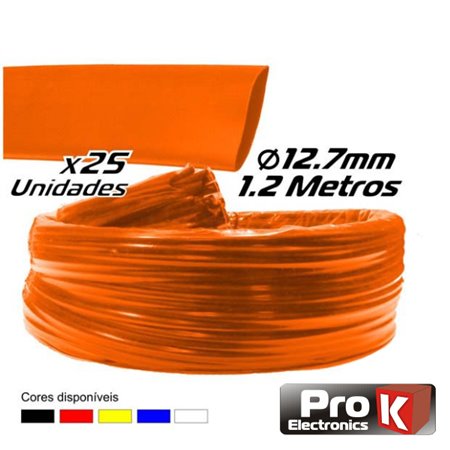 Tubo Manga Termoretráctil 12.7Mm 1.2M 25X Vermelho Prok