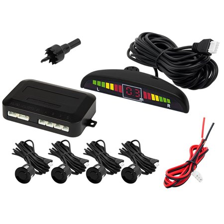 Kit De Estacionamento C/ 4 Sensores Preto E Visor