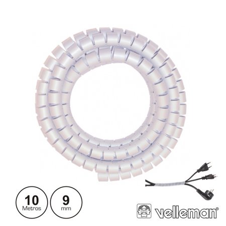 Protector De Cabo Espiral Branco Transp. 10M Ø 9Mm Velleman