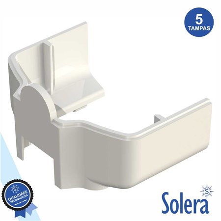 Conjunto 5 Tampas P/ Calha Técnica Pvc Solera