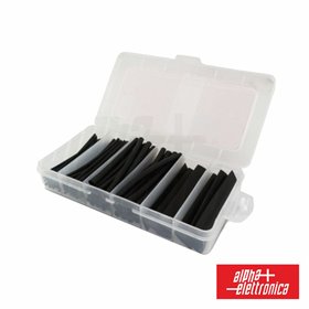Conjunto De Tubos Manga Termoretráctil 100Pcs Preto Alpha