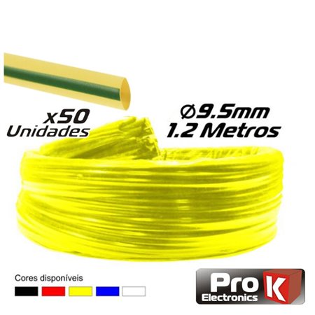 Tubo Manga Termoretráctil 9.5Mm 1.2M 25X Verde/Amarela Prok