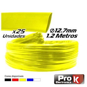 Tubo Manga Termoretráctil 12.7Mm 1.2M 25X Amarelo Prok