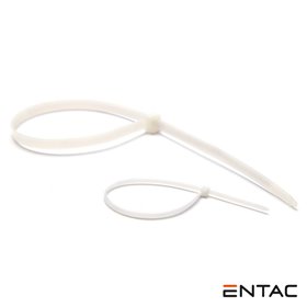 Conjunto 50 Braçadeiras Nylon 2.5X200Mm Branco Entac