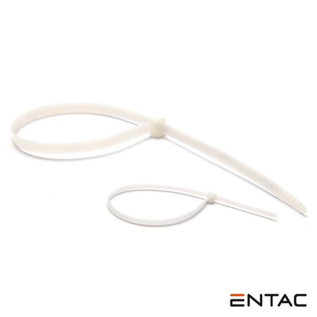 Conjunto 50 Braçadeiras Nylon 2.5X200Mm Branco Entac