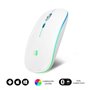 Rato sem fio por Bluetooth Subblim LED Dual Flat/ Bateria recarregável/ Até 1600 DPI/ Branco