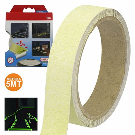 Fita Adesiva Antiderrapante 25Mm Fosforescente 5M